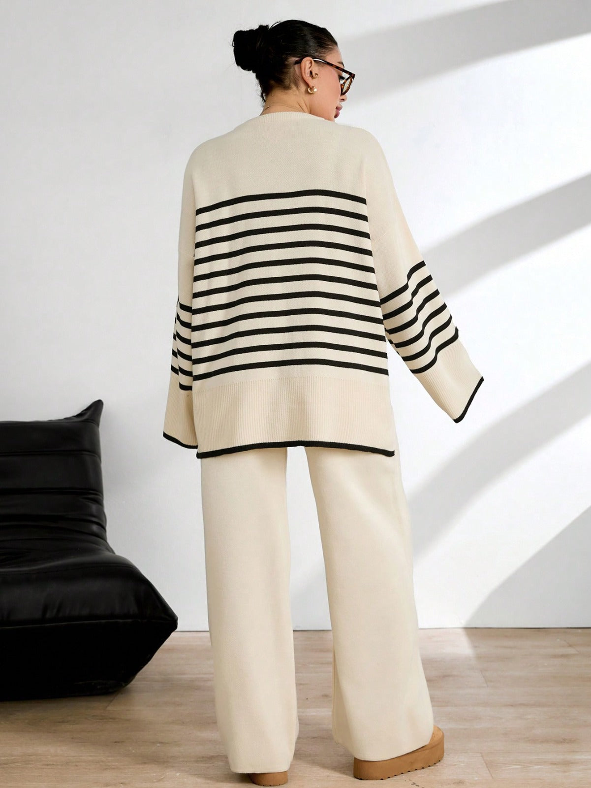 Oversize Çizgili İkili Takım