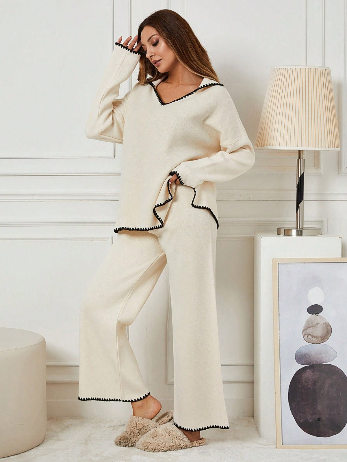 Rahat İkili Triko Takım Bej